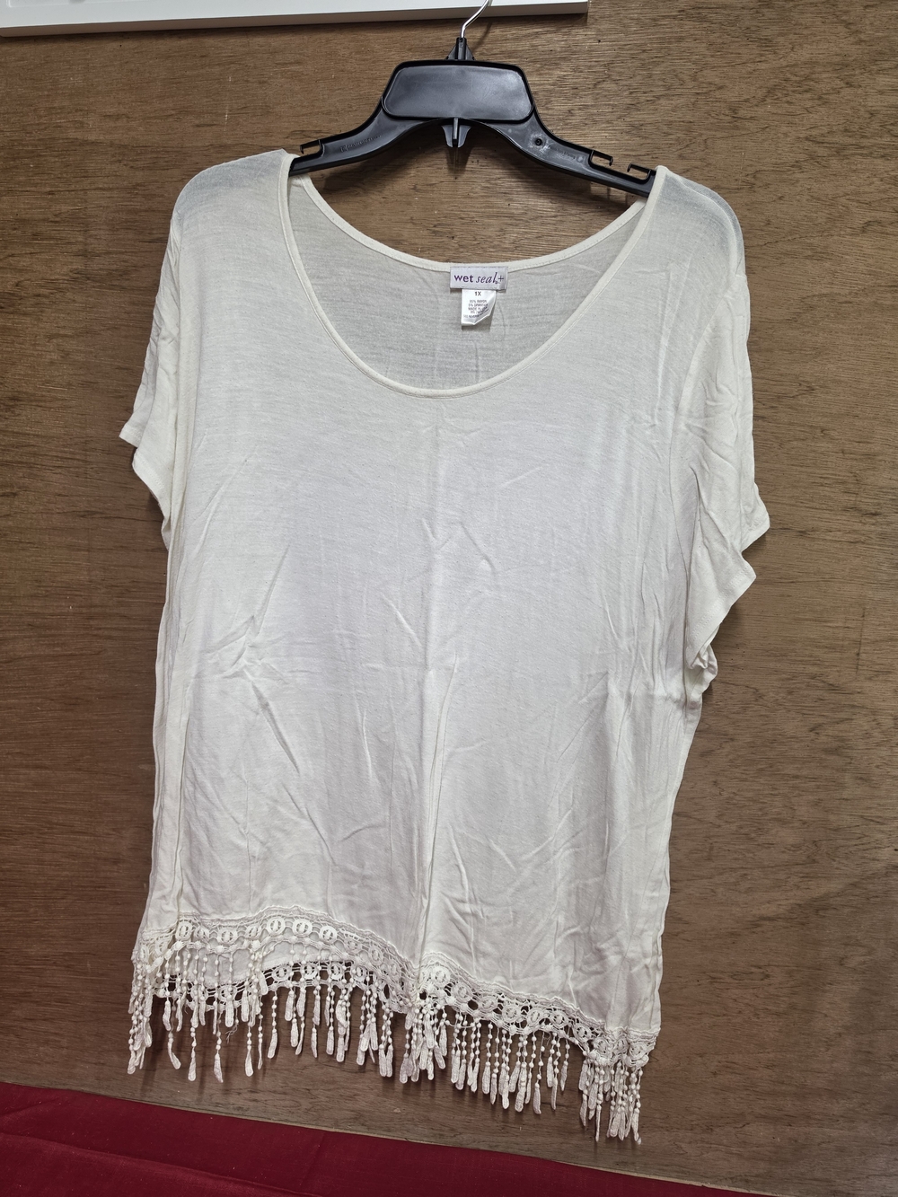 Wet Seal Cream  Boho Style With Long Hanging Fringe 1X